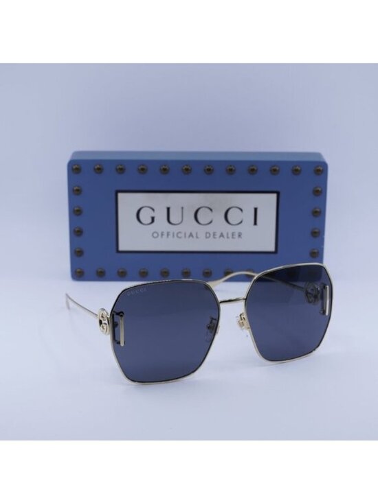 Gucci GG1207SA 002 Square Sunglasses - Gold/Grey main image 4